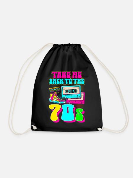 Hippie Groovy Retro Vaporwave - Turnbeutel - Schwarz