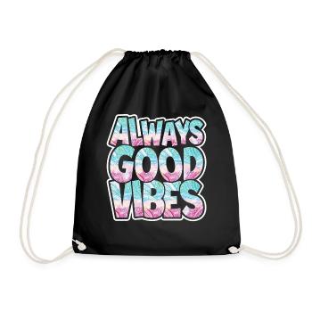 Hippie Peace Kindness - Drawstring Bag - black - Front
