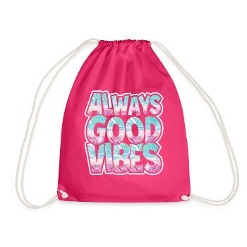 Hippie Peace Kindness - Drawstring Bag - fuchsia - Front