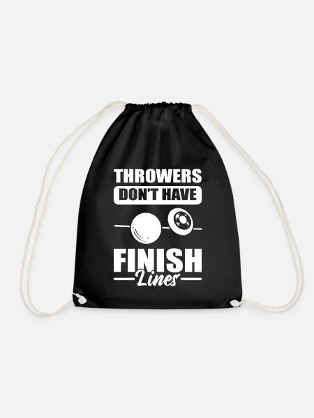 Throwers Don't Have Finish Lines Springen - Turnbeutel - Schwarz