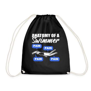Anatomy Of Swimmer Schwimmtrainer - Turnbeutel - Schwarz - Vorne