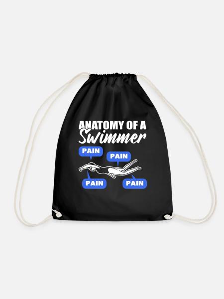 Anatomy Of Swimmer Schwimmtrainer - Turnbeutel - Schwarz