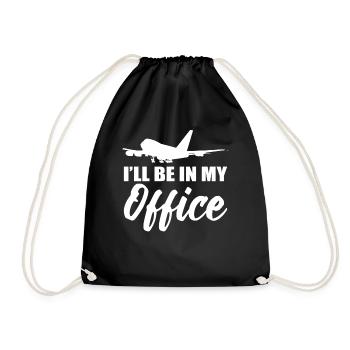 I'll Be In My Office Flight Attendant - Drawstring Bag - black - Front