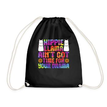 Funny hippie tie coloring - Drawstring Bag - black - Front