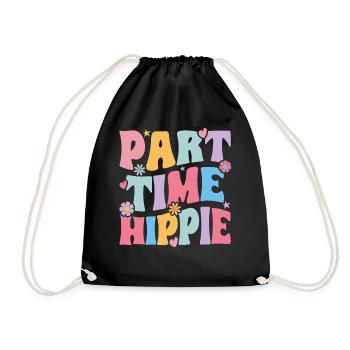 Groovy Funny Hippie - Turnbeutel - Schwarz - Vorne