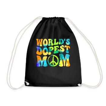 Hippie Mom Tie Dye Frieden - Turnbeutel - Schwarz - Vorne