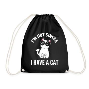 I'm Not Single I Have A Cat Veterinarian - Drawstring Bag - black - Front