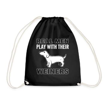 De vrais hommes jouent avec leurs Weiners Dog Sitter - Sac de sport léger - noir - Devant