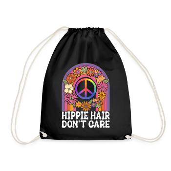 Dreadlocks Rasta Funny Hippie - Drawstring Bag - black - Front