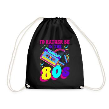 Lustige Hippie Vaporwave Retro - Turnbeutel - Schwarz - Vorne