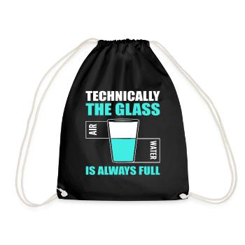 Technically The Glass Is Always Full Biochemist - Drawstring Bag - black - Front