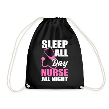 Dormez toute la journée Infirmière toute la nuit Assistante de santé - Sac de sport léger - noir - Devant