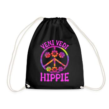 Lustige Hippie Frieden Liebe Freundlichkeit Groovy - Turnbeutel - Schwarz - Vorne