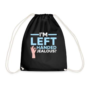 I'm left-handed Jealous? Left-handed Wi - Drawstring Bag - black - Front