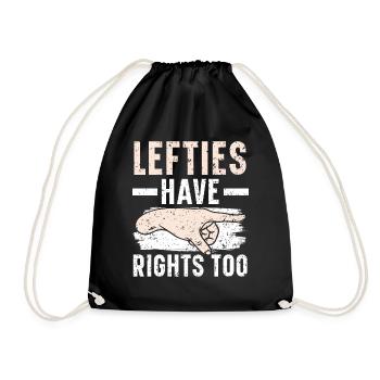 Left-handers also have right-handed left-handed funny ones - Drawstring Bag - black - Front