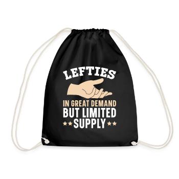 Left-handers are in high demand, but the offer is - Drawstring Bag - black - Front