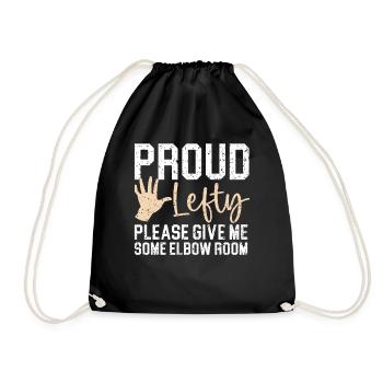 Fier gaucher S’il vous plaît, donnez-moi un peu de coude fr - Sac de sport léger - noir - Devant
