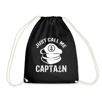 Just Call Me Captain Kapitän zur See - Drawstring Bag - black - Front