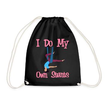 Aerial Silk Aerialist - Drawstring Bag - black - Front