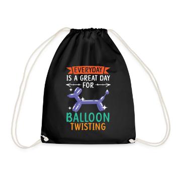 Jeder Tag ist ein großartiger Tag für Ballonverdre - Turnbeutel - Schwarz - Vorne