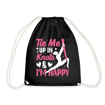 Aerial Silk Aerialist - Drawstring Bag - black - Front
