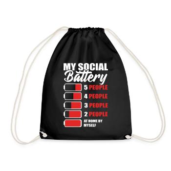 My Social Battery Maverick - Drawstring Bag - black - Front
