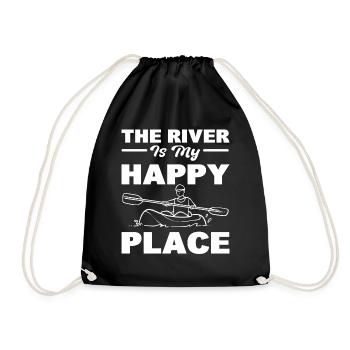 La rivière est mon endroit heureux Canoéistes - Sac de sport léger - noir - Devant