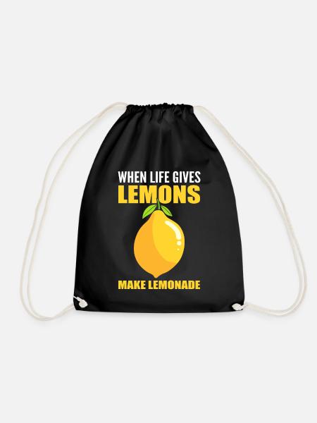 When Life Gives Lemons Make Lemonade - Drawstring Bag - black