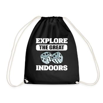 Explorez le grand amateur de jeux de société à l’intérieur - Sac de sport léger - noir - Devant
