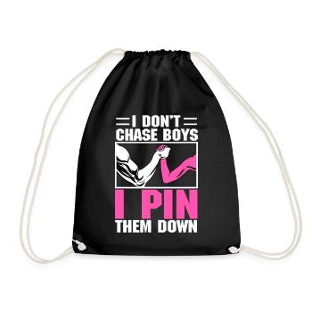 Arm wrestling arm wrestler - Drawstring Bag - black - Front