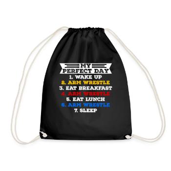 Arm wrestling arm wrestler - Drawstring Bag - black - Front