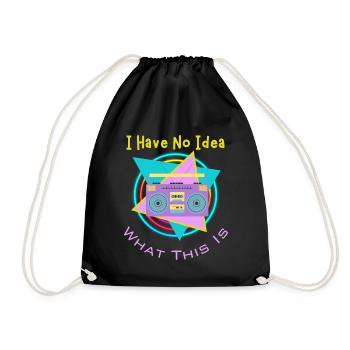 I Have No Idea What This Is 70s 80s Retro Radio - Drawstring Bag - black - Front