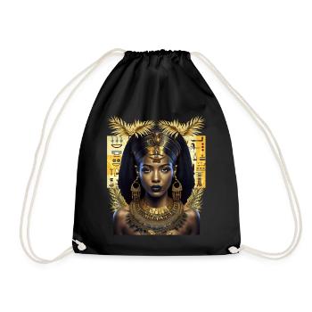Belle Femme Noire Egypte Hiéroglyphes - Sac de sport léger - noir - Devant