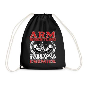 Armdrücken - Turnbeutel - Schwarz - Vorne