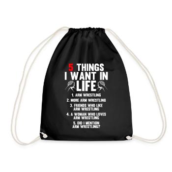 Arm wrestler - Drawstring Bag - black - Front