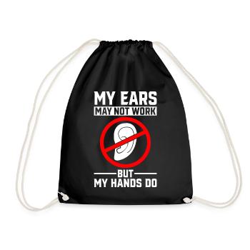Deaf Pride Awareness ASL - Drawstring Bag - black - Front