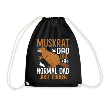 Retro muskrat - Drawstring Bag - black - Front