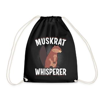 Retro muskrat - Drawstring Bag - black - Front