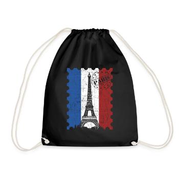 Parisian stamp French tour guide - Drawstring Bag - black - Front