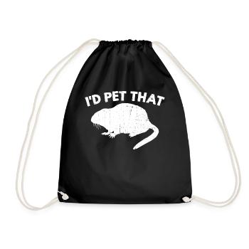 Muskrat Retro - Drawstring Bag - black - Front
