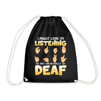 Fierté sourde ASL - Sac de sport léger - noir - Devant