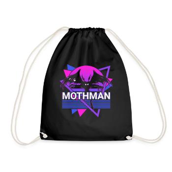 Mothman Krypto Kryptozoologie Retro - Turnbeutel - Schwarz - Vorne