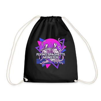 Spaghetti volant monstre FSM Pastafarian rétro - Sac de sport léger - noir - Devant