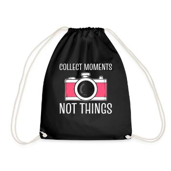 Collect Moments Not Things Fotograf - Turnbeutel - Schwarz - Vorne