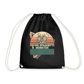 Spaghetti volant Monster FSM Pastafarian Rétro - Sac de sport léger - noir - Devant