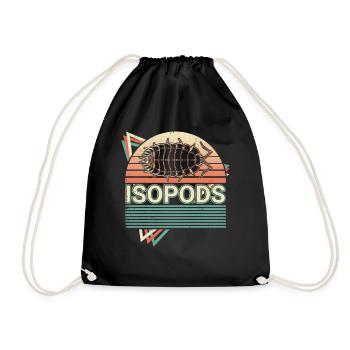 Isopods Retro Vaporwave - Drawstring Bag - black - Front