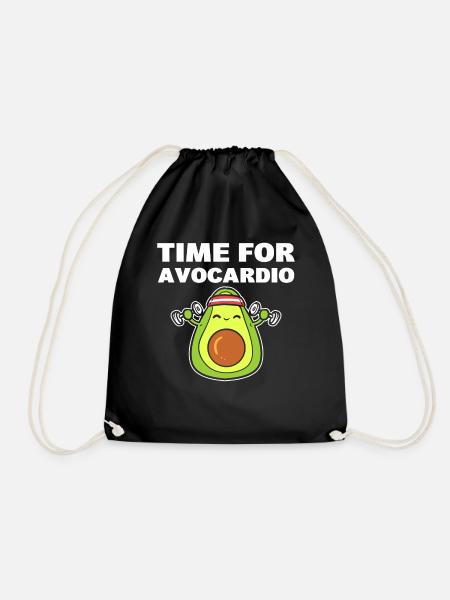 Fitness Avocado Wortspiel Gymnastikgänger - Turnbeutel - Schwarz