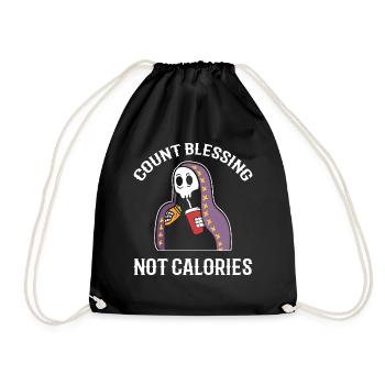 Count Blessing Not Calories Ernährungsberater - Turnbeutel - Schwarz - Vorne