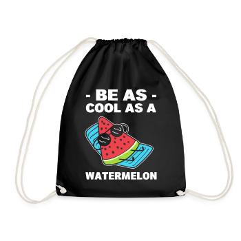 Wassermelonen Wortspiel Strandliebhaber - Turnbeutel - Schwarz - Vorne