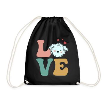 Bichon Frise Hund - Turnbeutel - Schwarz - Vorne